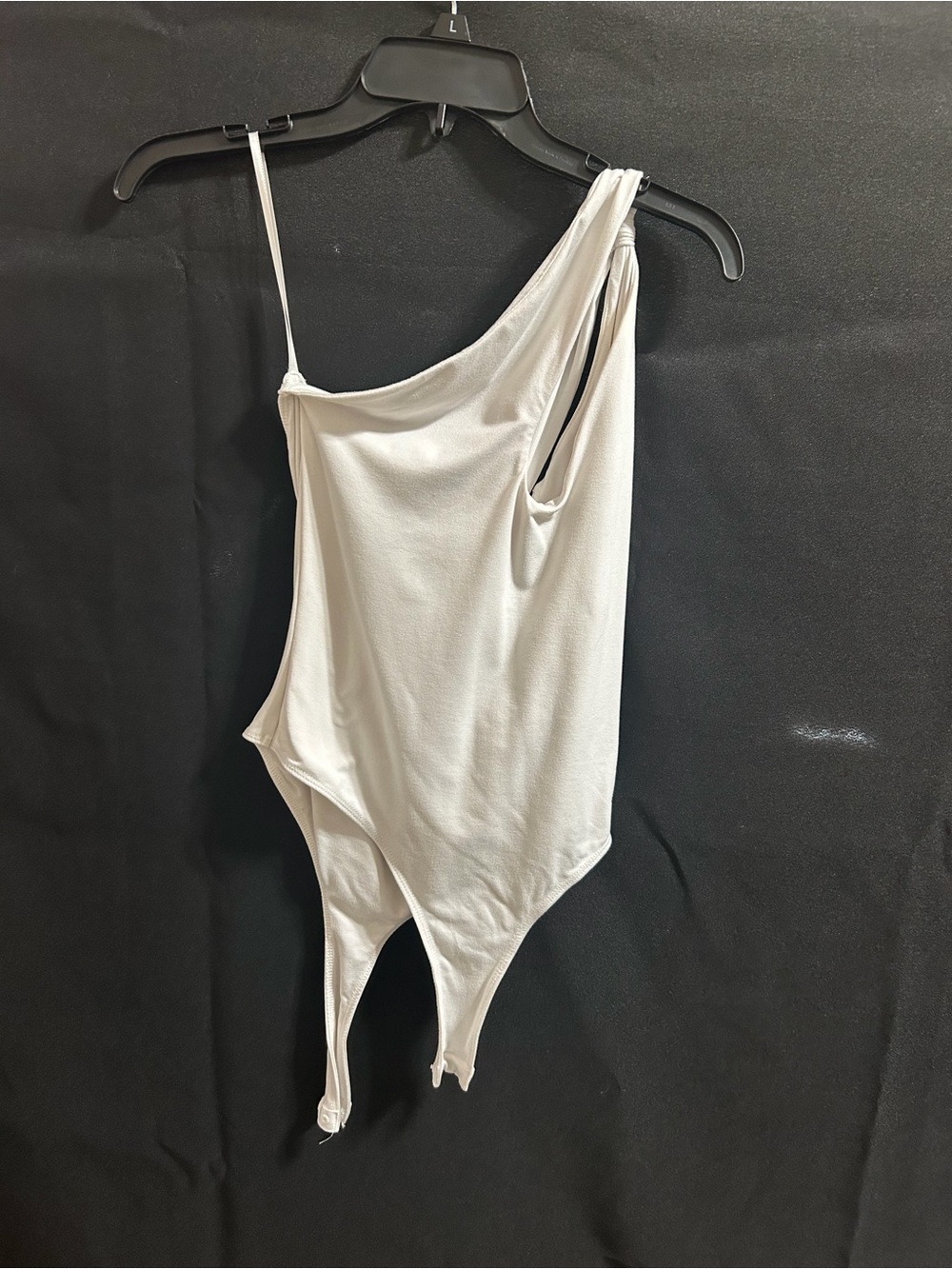 SHEIN White Asymmetric One-Shoulder Bodysuit
